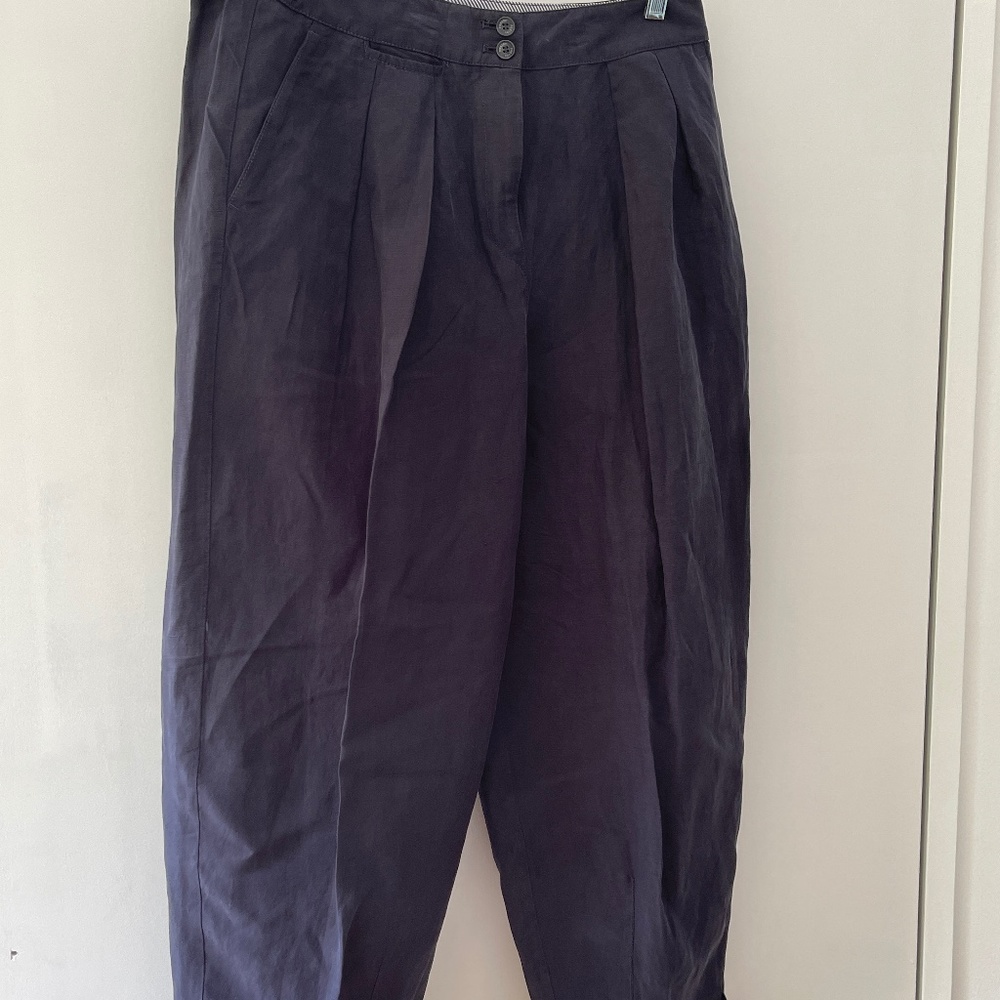 Poetry Brand Women's Dark Blue Silk/Linen Pants US Size 10 new condition